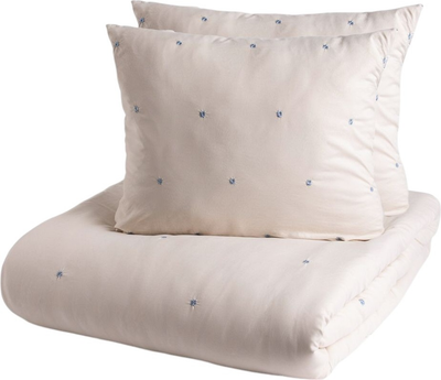 Komplet pościeli Homla Skyla Poszewka na pościel 220 x 200 cm + 2 poszewki na poduszki 50 x 60 cm z mikrofibry z haftem Beżowy (5906496701184)