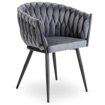 Дизайнерское Мягкое Кресло Just Relax "Toskana grey" с серым бархатом.