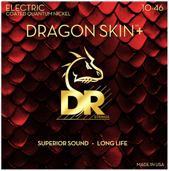 Струни для електрогітари DR DEQ-10 Dragon Skin+ Electric Medium 10/46