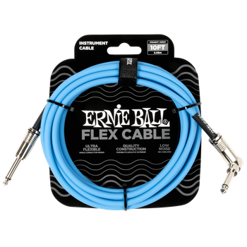 Кабель инструментальный Ernie Ball 6464 Flex Cable Blue 3м (10ft) Straight/Angle