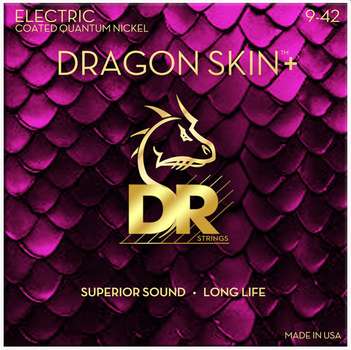 Струни для електрогітари DR DEQ-9 Dragon Skin+ Coated Quantum Nickel Light 9/42