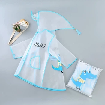 Дощовик дитячий Hello з капюшоном (Синій 110см)
