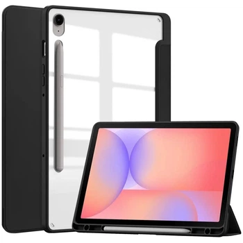 Чехол Clear Acrylic Samsung Galaxy Tab S10 FE, S10 Lite, S9, S9 FE с местом для стилуса Черный