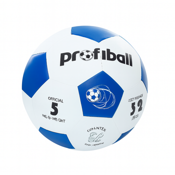 М'яч футбольний Profiball VA-0014-1 гладкий 5 розмір Білий з синім