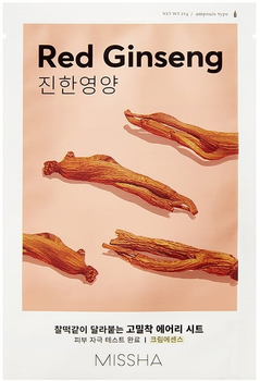 Maska do twarzy Missha Airy Fit Sheet Red Ginseng w płacie 19 g (8809581454774)