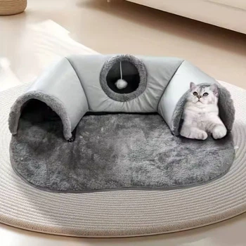 Игровой тоннель-лежанка для домашних любимцев 2в1 Cat Bed Серый