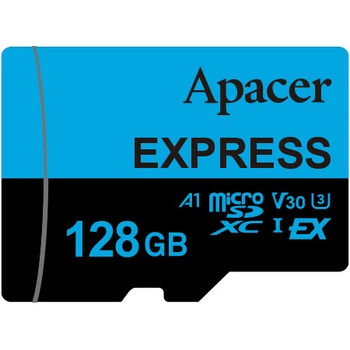 Карта памяти microSD 128Gb Apacer Express class 10 UHS-I U3 V30 A1 (AP128GMCEXG3X17-RA)