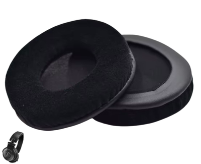 Амбушюры велюровые Audio-Technica ATH-PRO500 SV, ATH-PRO500MK2, ATH-PRO700, ATH-PRO700MK2 black чорные