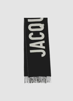 Шарф с логотипом JACQUEMUS бахрома - Черный