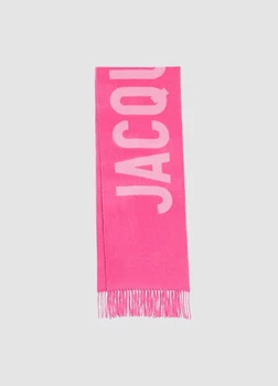 Шарф з логотипом JACQUEMUS бахрома - Малиновий