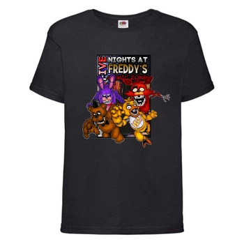 Футболка детская ФНАФ 5 ночей с Фредди (FNAF Five Nights at Freddy's 007) черная 164 см