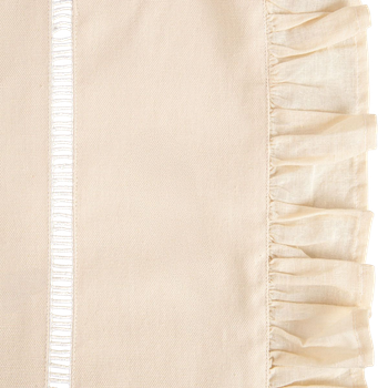 Obrus Homla Tadaro bawełniany z falbaną Beżowy 130 x 180 cm (5906496735622)