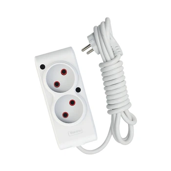 Мережевий подовжувач TECCO 1.5м 2 пост white