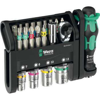 Набор бит и головок торцевых с трещеткой Wera Tool-Check Modular 1 (22 предмета) (05049000001)