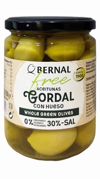 Оливки зелені без оцту Bernal Gordal Free Aceitunas 436г Іспанія