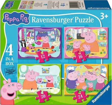 Пазл Ravensburger 4 в 1 Свинка Пеппа Сімейні моменти Пеппи 12/16/20/24 елементи 12004104 (4005555041047)