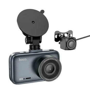 Видеорегистратор HOCO Driving recorder with 3-inch display (with rear camera) DV6 |1080p/30FPS front, 720p rear, G Sessor| Grey