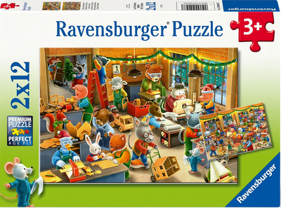 Пазл Ravensburger Різдвяна майстерня 2 x 12 елементів 12004047 (4005555040477)