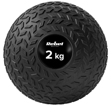 Mała piłka lekarska do ćwiczeń Rebel ACTIVE rehabilitacyjna Slam Ball 23 cm 2 kg RBA-3108-2 (5901890099486)