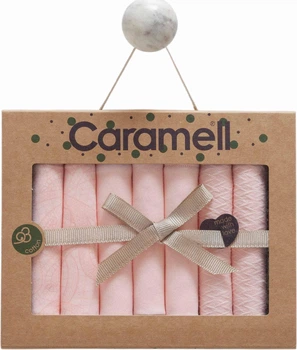 Комплект бавовняних хустинок Caramell Tiny Lace 7шт. рожевий