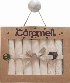 Комплект бавовняних хустинок Caramell Tiny Lace 7шт. світло-бежевий