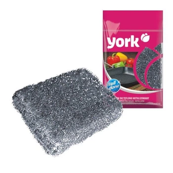 Губка для миття тефлону металізована 12,5 x 8 x 2,7 см, YORK 032020