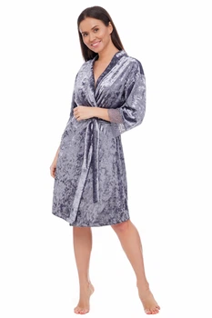 Халат жіночий велюровий Martelle Lingerie M-201 велюр 38 (M) Сірий (MAR201027V)