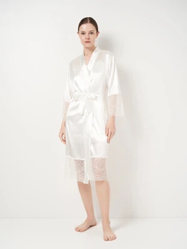 Халат женский атласный Martelle Lingerie M-205 атлас 34 (XS) Молочный (MAR205031A)