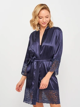 Халат женский атласный Martelle Lingerie M-205 атлас 36 (S) Темно-синий (MAR205056A)