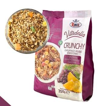 Мюсли Vitadella Crunchy из овсяных хлопьев и фруктов 350 г, источник клетчатки и минералов R-mix (Crunchy-r-mix-purple-350)