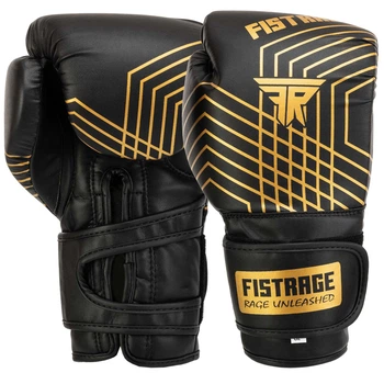 Перчатки боксерские MICRO FIBER FISTRAGE VL-5557 (размер 12oz, Черный-золотой)