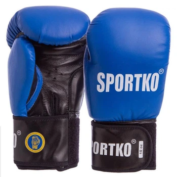 Перчатки боксерські професійні шкіряні ФБУ KO ПК1 UR (розмір 10oz, Синій) (SP-4705_Синій_10_унції)