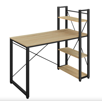 Компьютерный стол Leobert Devoko натуральный лофт с боковыми полками дерево