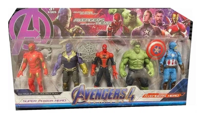 Набір фігурок Marvel Танос/Людина Павук/Халк/Капітан Америка/Залізна людина 15 см