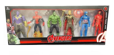 Набір фігурок Marvel Тор/Капітан Америка/Людина Павук/Халк/Танос/Залізна людина 13 см