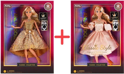 Набір ляльок Shantou Yisheng Classic Anlily Gold dress + Anlily Peach dress (6902241807339/6902241807322)