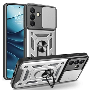 Чехол Fiji Camera Defence для Samsung Galaxy A26 5G (A266) бампер с защитой камеры и подставкой Silver