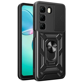 Чехол Fiji Camera Defence для Infinix Hot 60i (X6728) бампер с защитой камеры и подставкой Black