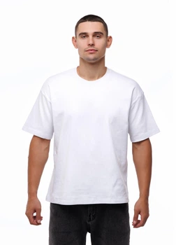 Чоловіча футболка Oversize з щільної тканини Наталюкс XL білий (9413653200041)