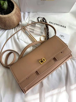 Жіноча сумка Balenciaga Bel Air Small Leather Bag Beige/Gold