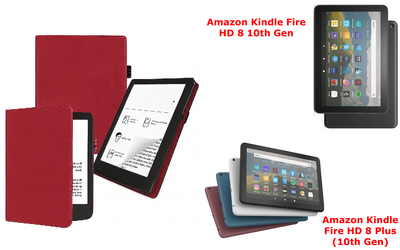 Чехол CRAYTON для Amazon Kindle Fire HD 8 10th Gen, Fire HD 8 Plus (10th Gen) – стиль, защита, цвет Bordo