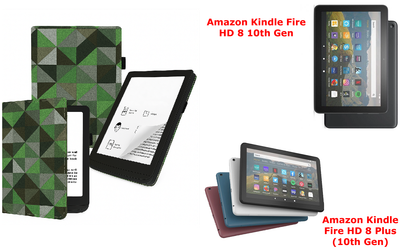 Чехол CRAYTON для Amazon Kindle Fire HD 8 10th Gen, Fire HD 8 Plus (10th Gen) – стиль, защита, цвет Feshn-Green