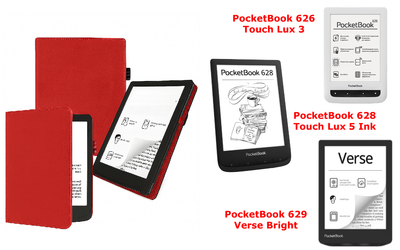 Чехол CRAYTON для PocketBook 626, 628, 629 – стиль, защита, цвет Red