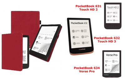 Чехол CRAYTON для PocketBook 631, 632, 634 – стиль, защита, цвет Bordo