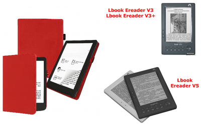 Чехол CRAYTON для Lbook Ereader V3, V3+, V5 – стиль, защита, цвет Red