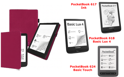 Чехол CRAYTON для PocketBook 617, 618, 624 – стиль, защита, цвет Hot Pink