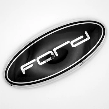 Эмблема логотип Ford 174*75 мм (хром + черный) накладка new style