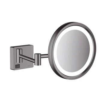 Дзеркало для гоління Hansgrohe AddStoris з підсвічуванням LED, чорний матовий/хром (41790340)