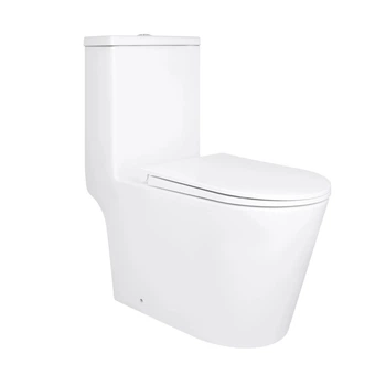 Унітаз моноблок Qtap Kolibri безобідковий з сидінням Soft close білий (QT10226380W)