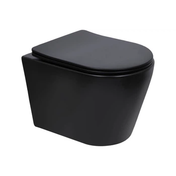 Комплект Qtap Scorpio Matt Black 2 в 1: унітаз підвісний Ultra Quiet QT14332380AMB + біде підвісне QT1455053FMB